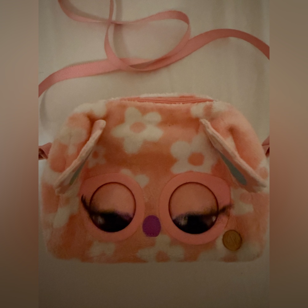 Cute Pink and White Plush Bag